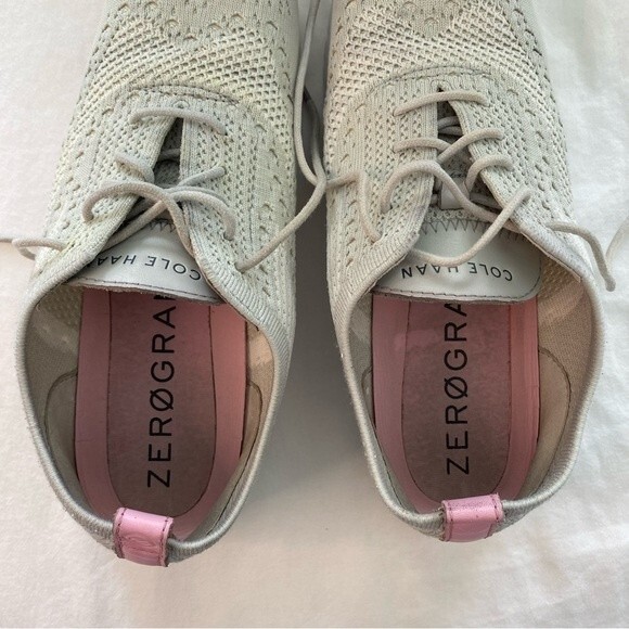 Cole Haan Zero Grand Stitchlite Wingtip Oxford Sneaker Comfort Ivory Pink SZ 9 - Picture 8 of 11